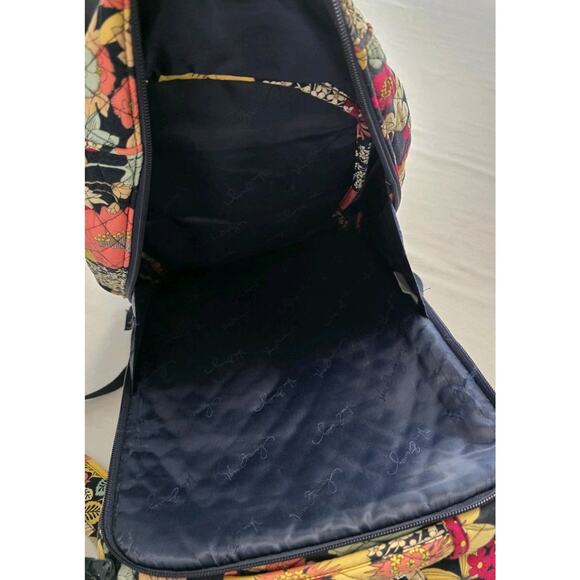 Vera Bradley Happy Snails Navy Floral Large Laptop Tablet Backpack Retired - Picture 8 of 9